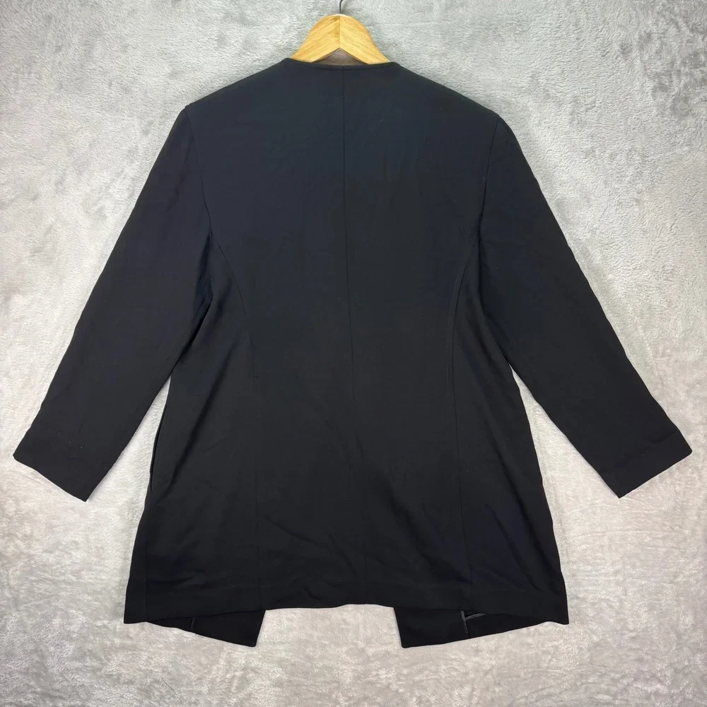 Lafayette 148 Women's Black Open Front Wool‎ Jacket Blazer USA Made Size 8